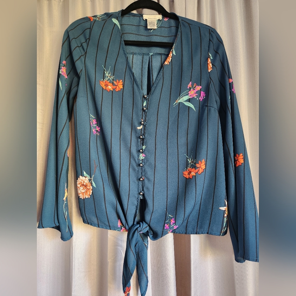 Striped Floral Blouse
